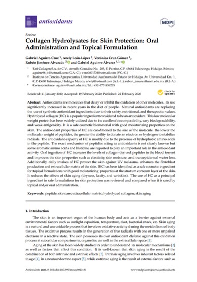 Gabriel Aguirre-Cruz et al_Collagen Hydrolysates for Skin Protection- Oral Administration and Topical Formulation